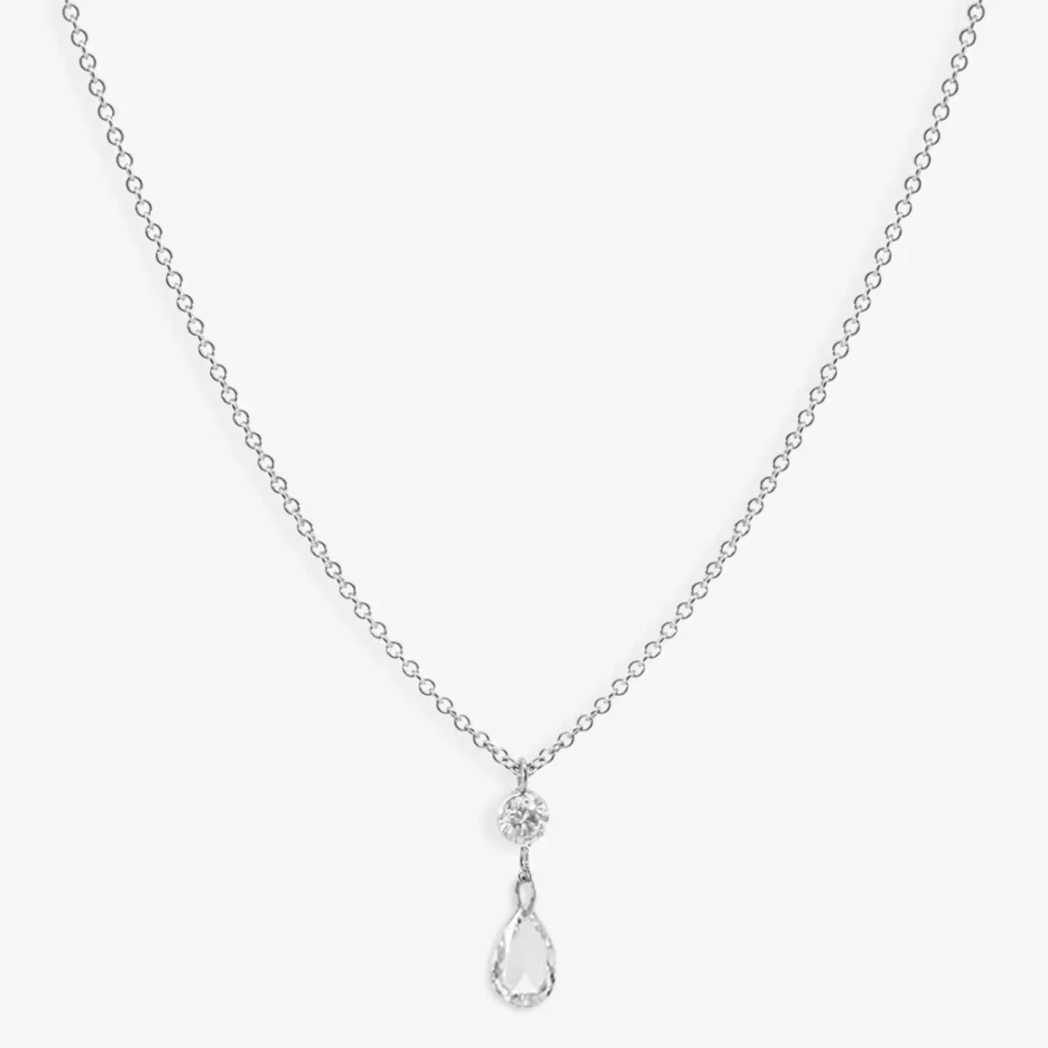 The Alkemistry Aria- 18Ct Gold, Rose And Brilliant Cut Pear Drop Pendant Necklace Clearance