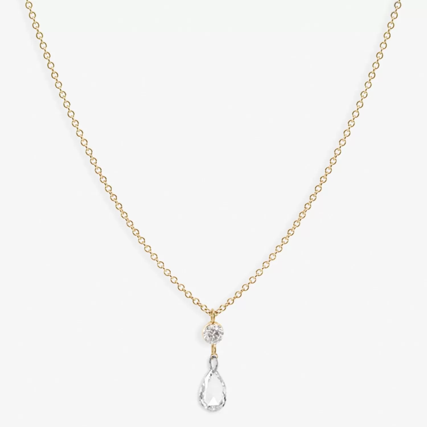 The Alkemistry Aria- 18Ct Gold, Rose And Brilliant Cut Pear Pendant Necklace Cheap