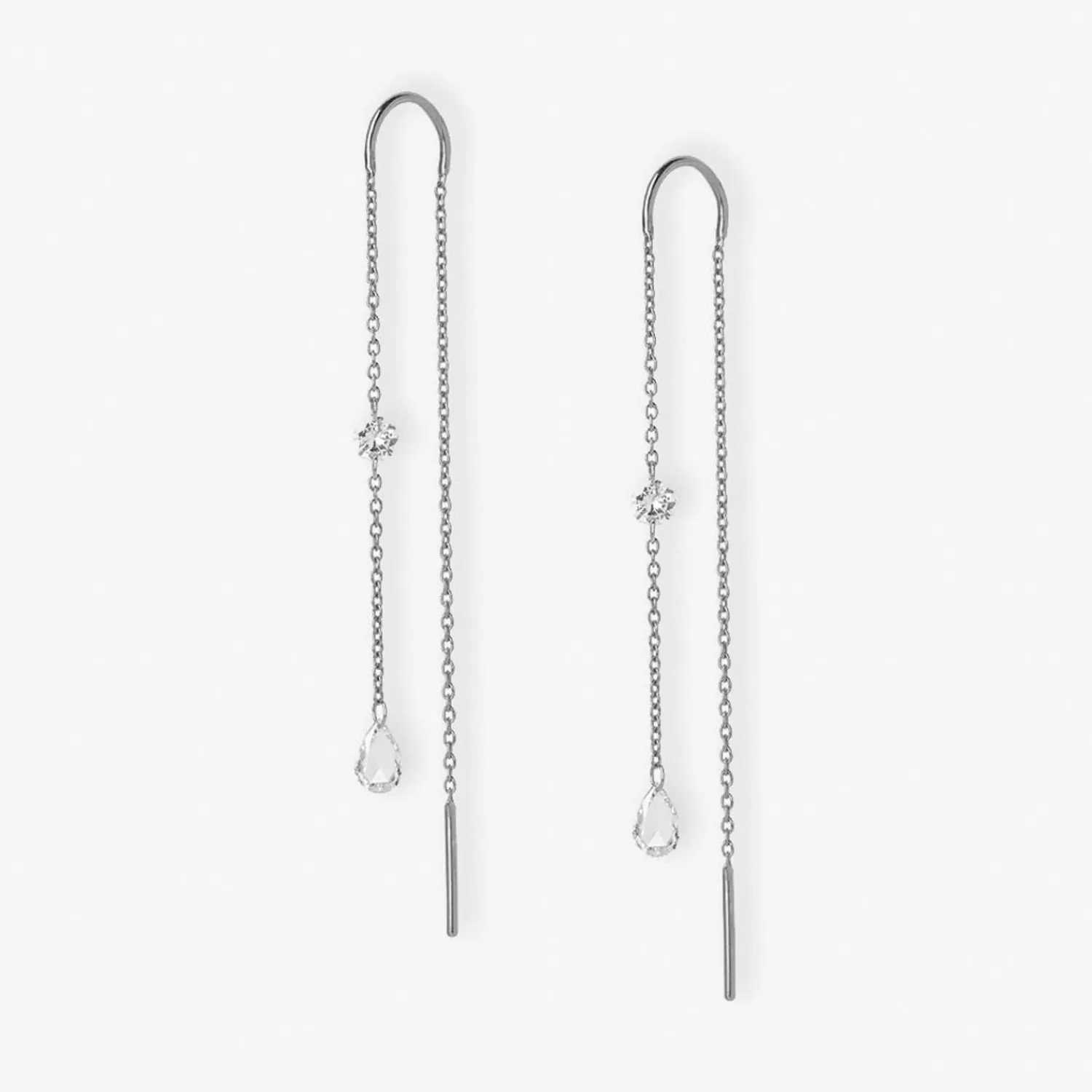 The Alkemistry Aria - 18Ct Gold, Rose & Brilliant Cut Diamond Threader Earrings (Pair) Discount