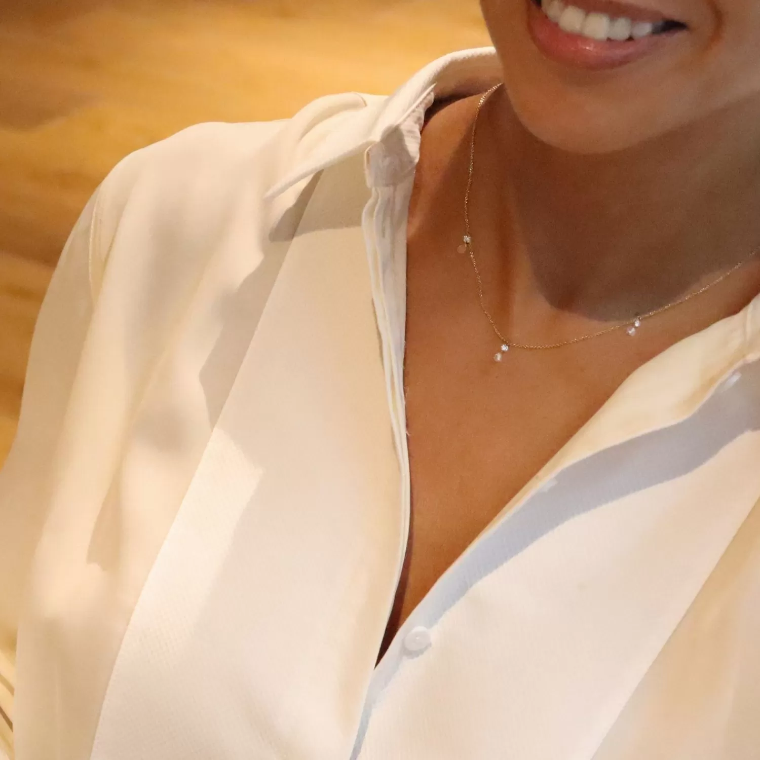 The Alkemistry Aria - 18Ct Gold, Rose Cut & Brilliant Cut Diamond Triple Drop Necklace Discount
