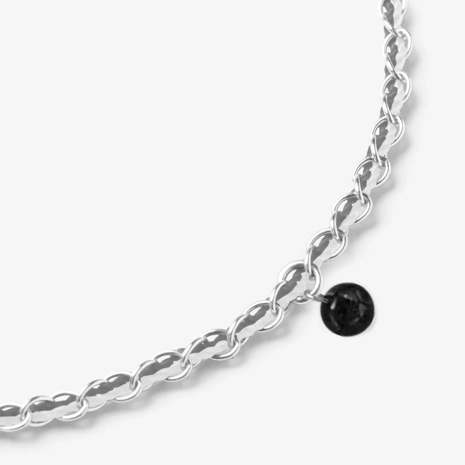 The Alkemistry Auric - 18Ct Gold, Grey & White Woven Chain Black Diamond Bracelet Online