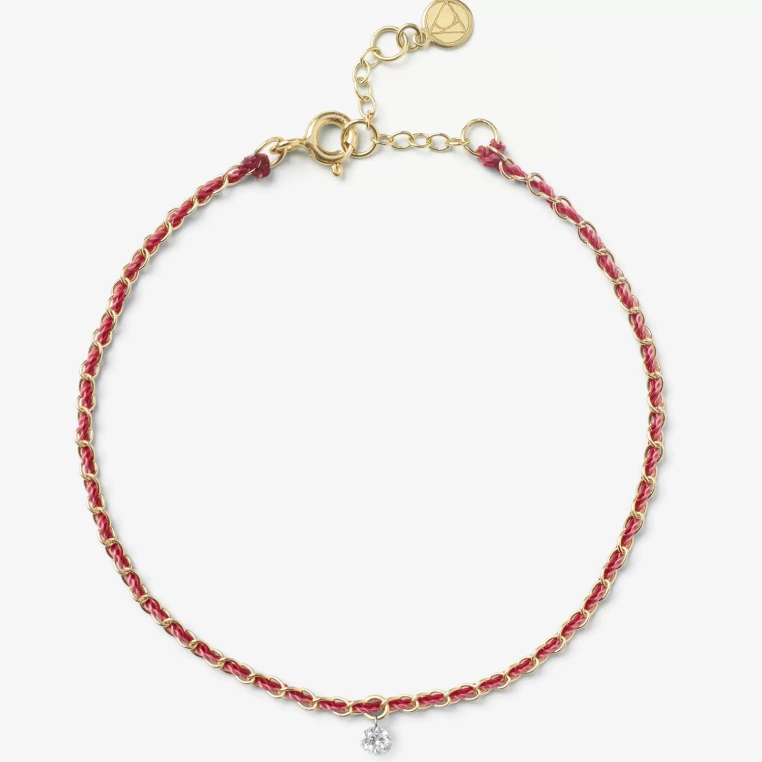 The Alkemistry Auric - 18Ct Gold, 'Love' Pink & Garnet Woven Chain Diamond Bracelet Outlet