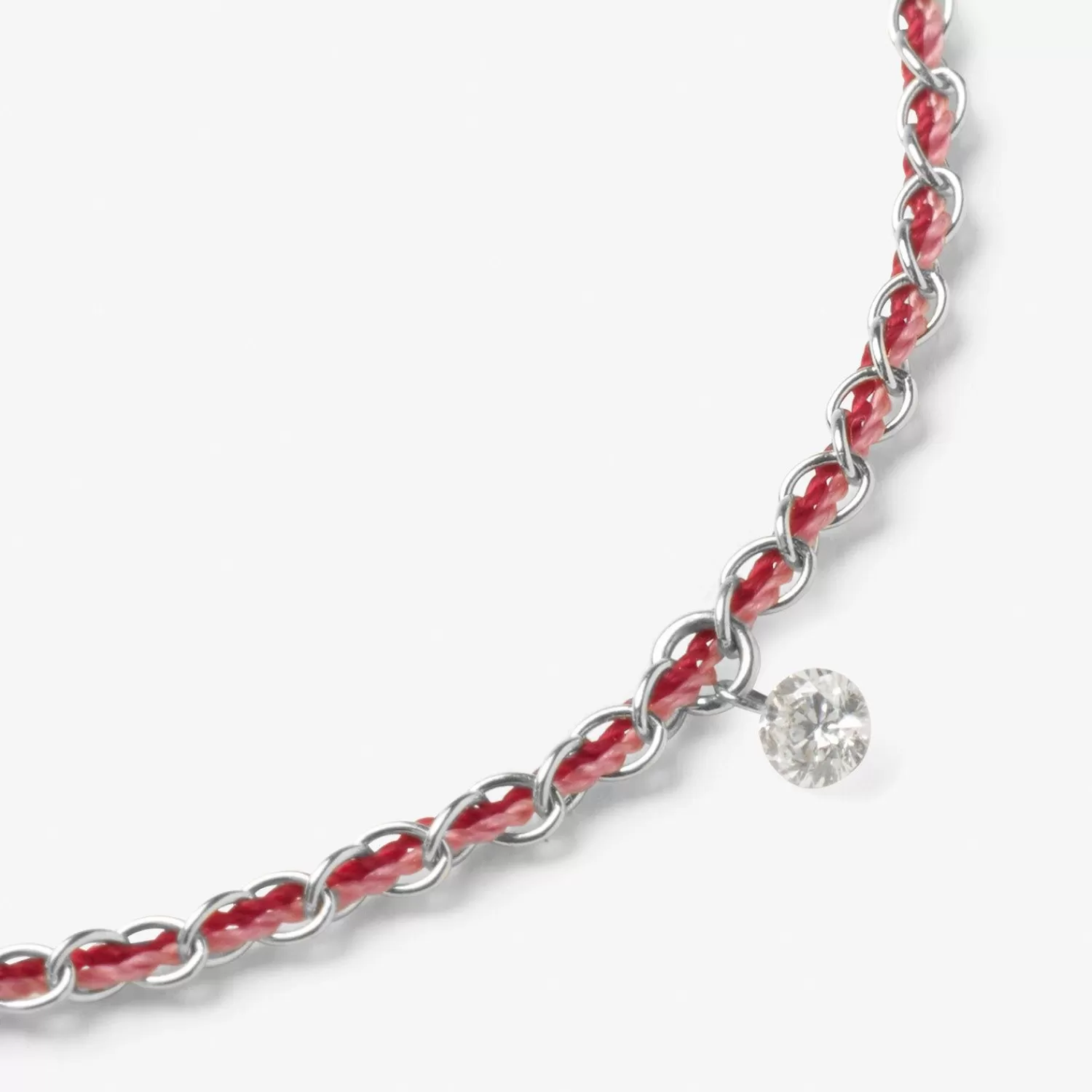The Alkemistry Auric - 18Ct Gold, 'Love Pink & Garnet Woven Chain Diamond Bracelet Sale