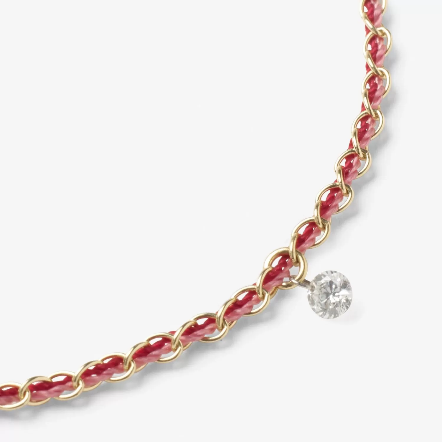 The Alkemistry Auric - 18Ct Gold, 'Love' Pink & Garnet Woven Chain Diamond Bracelet Outlet
