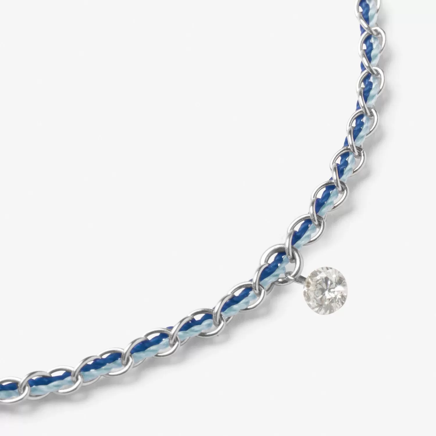 The Alkemistry Auric - 18Ct Gold, 'Nurture' Blue & Turquoise Woven Chain Diamond Bracelet Clearance