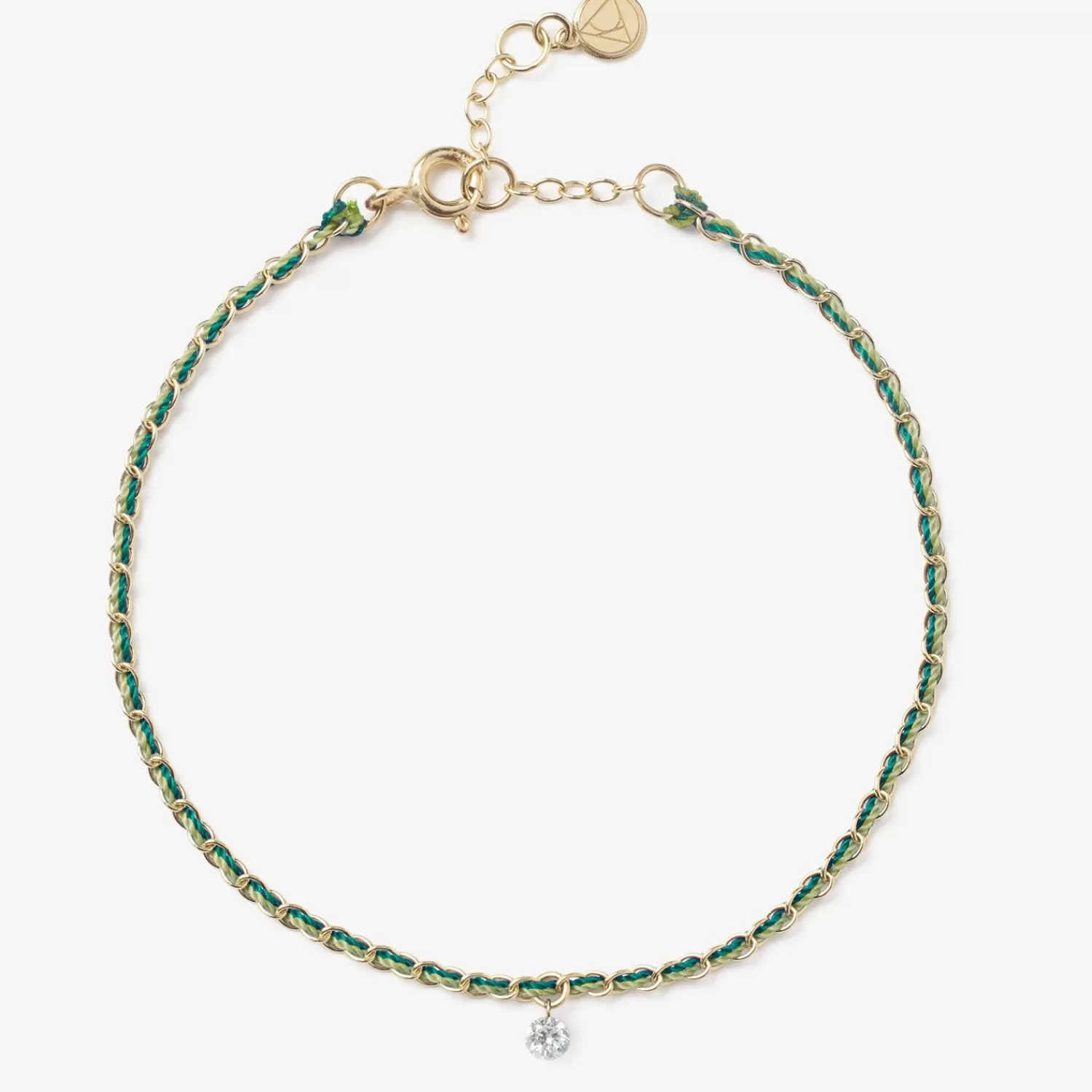 The Alkemistry Auric - 18Ct Gold, 'Prosperity' Green & Jade Woven Chain Diamond Bracelet Sale