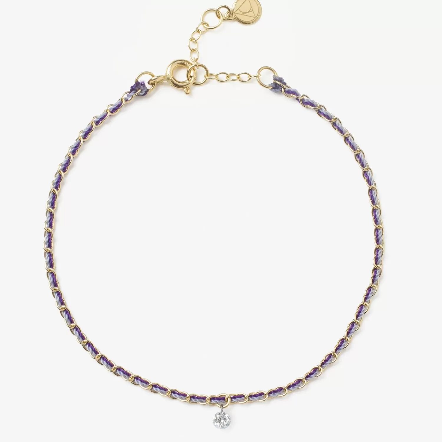 The Alkemistry Auric - 18Ct Gold, 'Wisdom' Purple & Lilac Woven Chain Diamond Bracelet Flash Sale