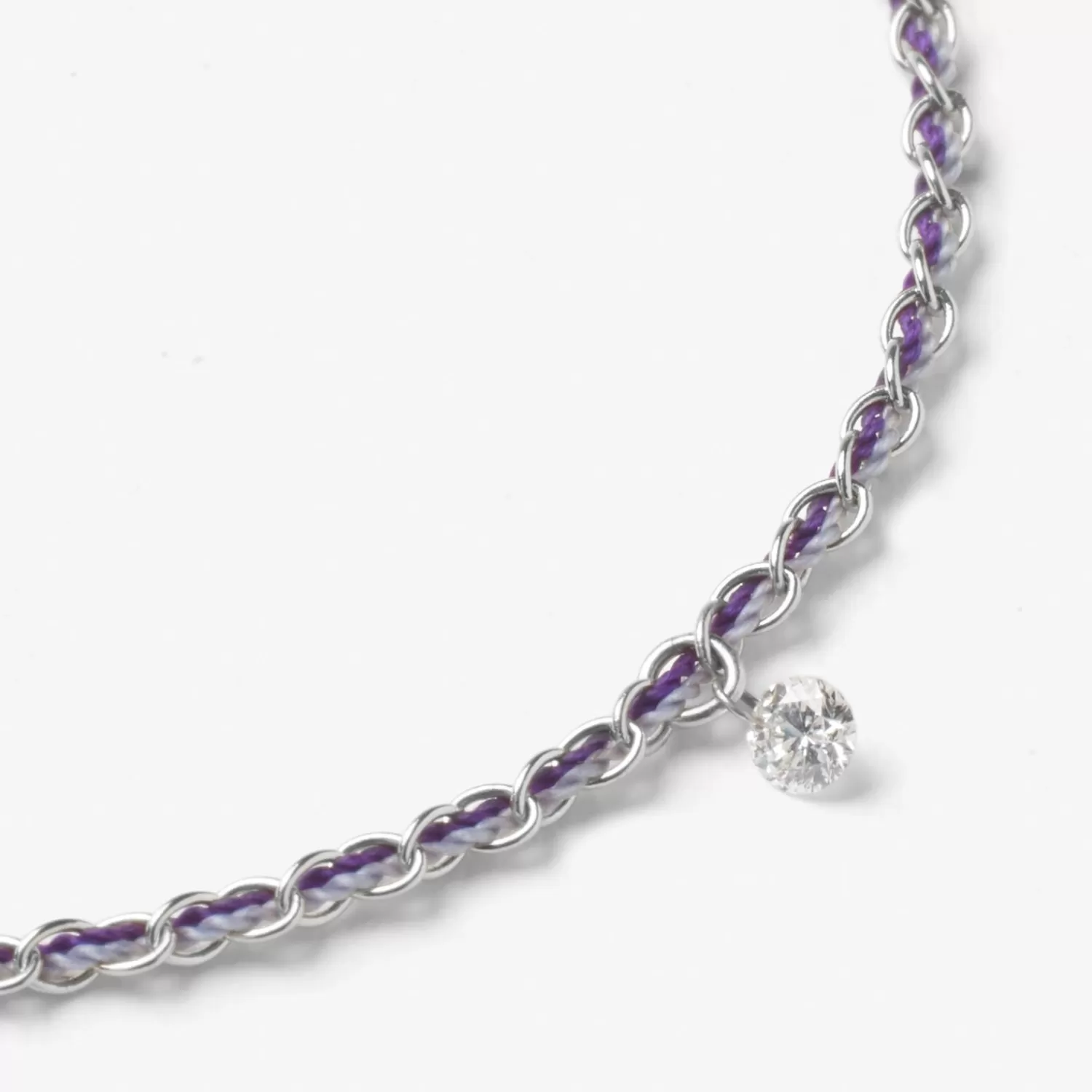 The Alkemistry Auric - 18Ct Gold, 'Wisdom' Purple & Lilac Woven Chain Diamond Bracelet Cheap
