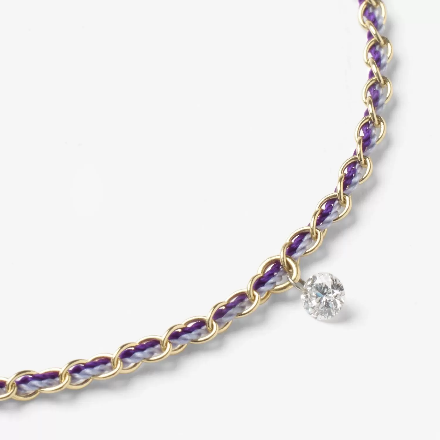 The Alkemistry Auric - 18Ct Gold, 'Wisdom' Purple & Lilac Woven Chain Diamond Bracelet Flash Sale