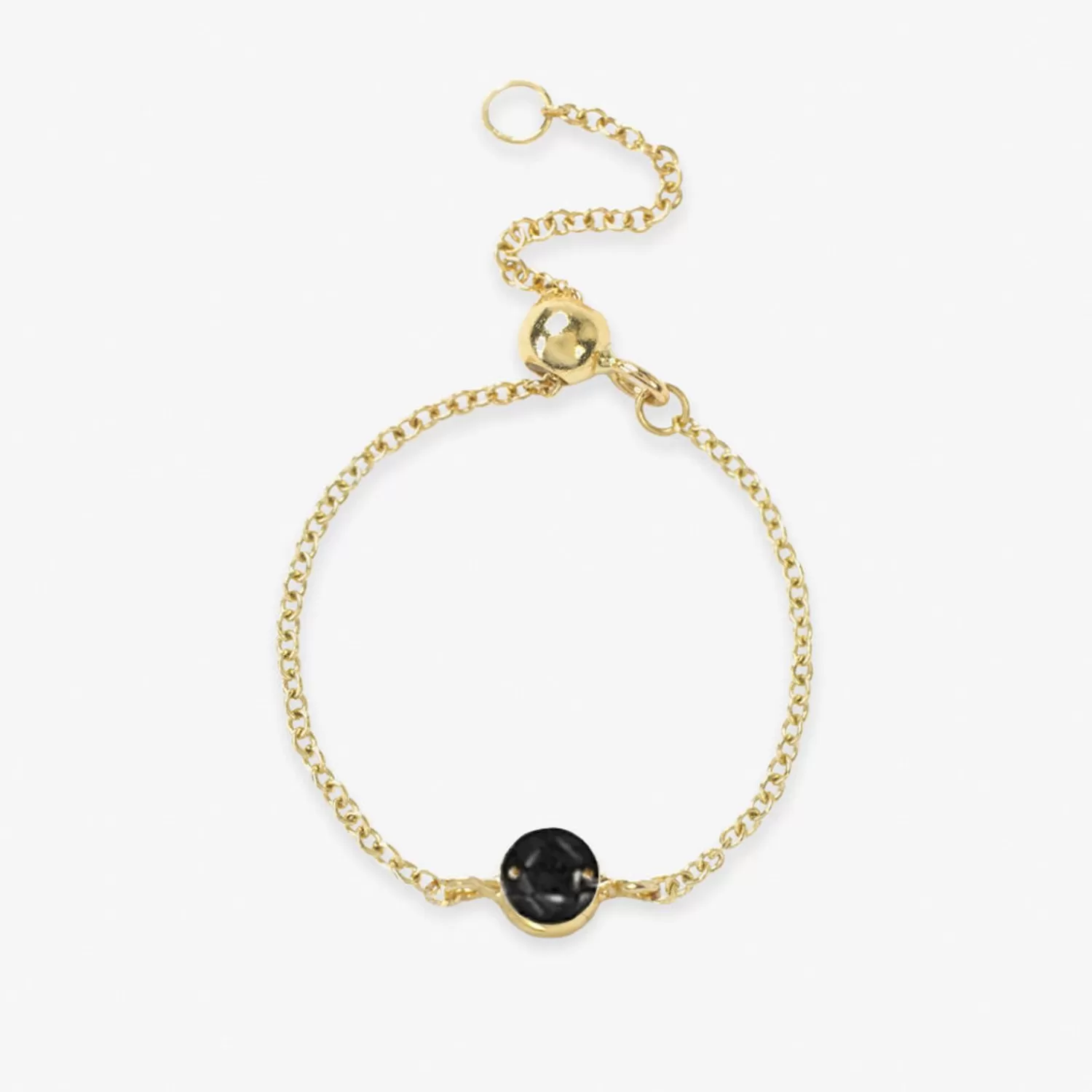 The Alkemistry Black Magic - 18Ct Gold, 0.08Ct Black Diamond Adjustable Chain Ring Best Sale