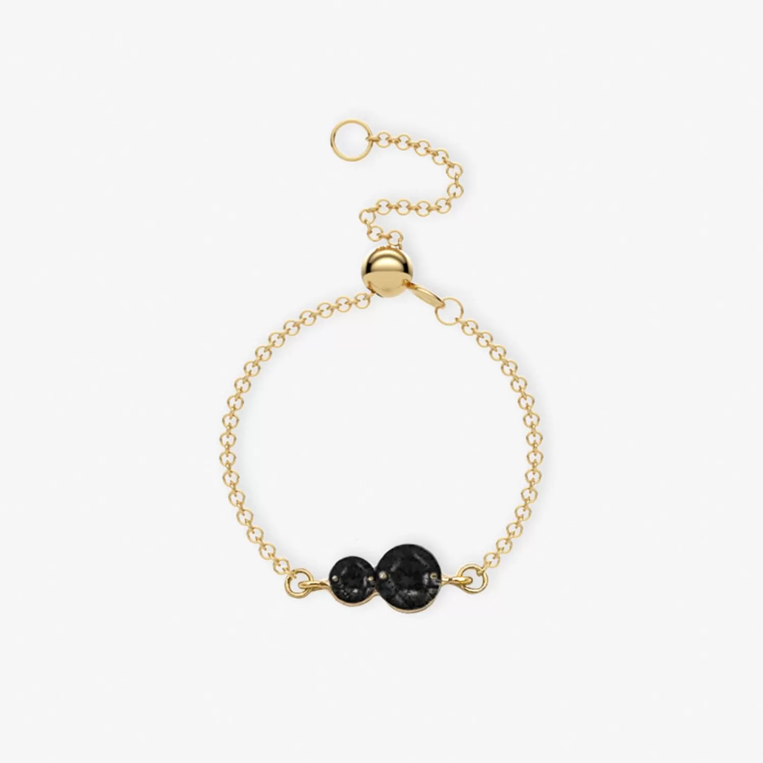 The Alkemistry Black Magic - 18Ct Gold, Double Black Diamond Adjustable Chain Ring Clearance