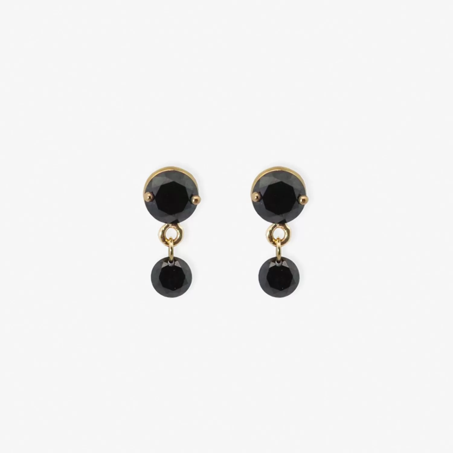 The Alkemistry Black Magic - 18Ct Gold, Double Black Diamond Drop Earrings (Pair) Outlet