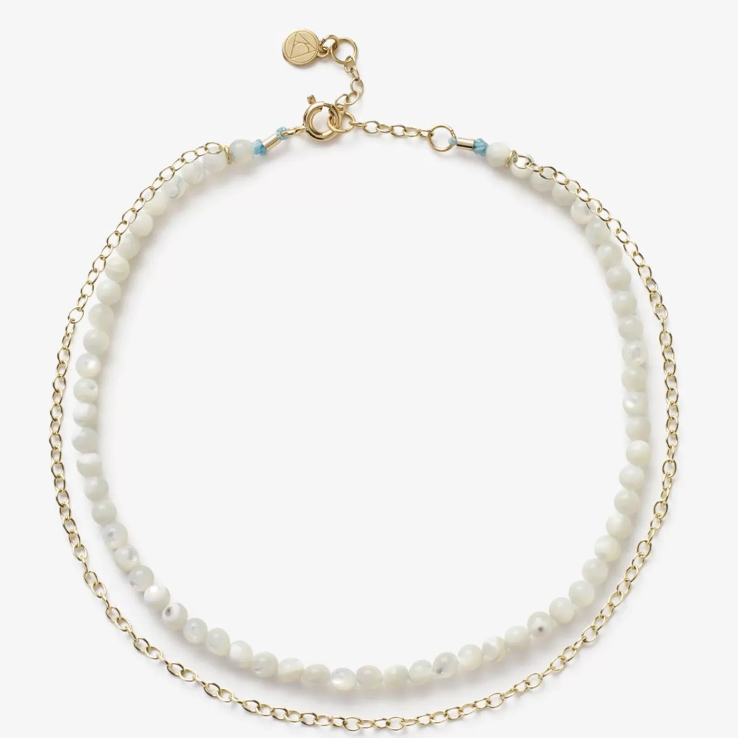 The Alkemistry Cinta - 18Ct Gold, Mother Of Pearl Bead And Gold Chain Anklet Outlet