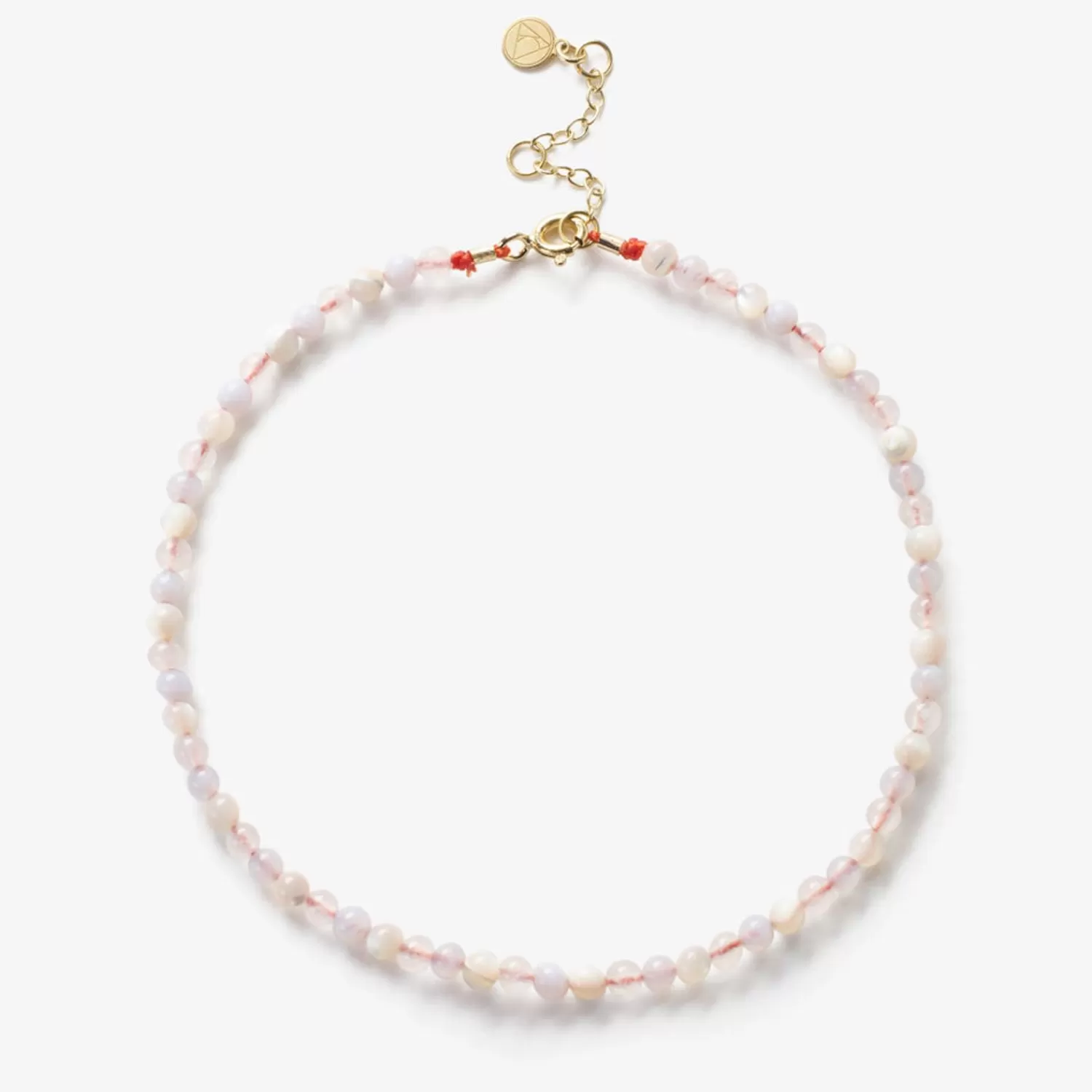 The Alkemistry Cinta - 18Ct Gold, Rose Quartz, Blue Lace, Mother Of Pearl Bead Anklet Cheap