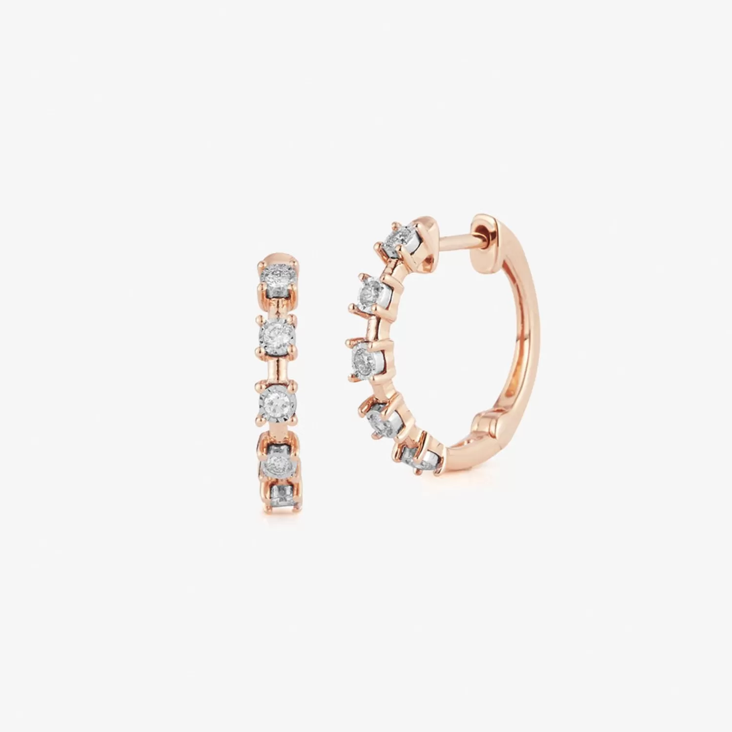 The Alkemistry Dana Rebecca - 14Ct Gold, Ava Bea Diamond Interval Hoop Earrings (Pair) Hot