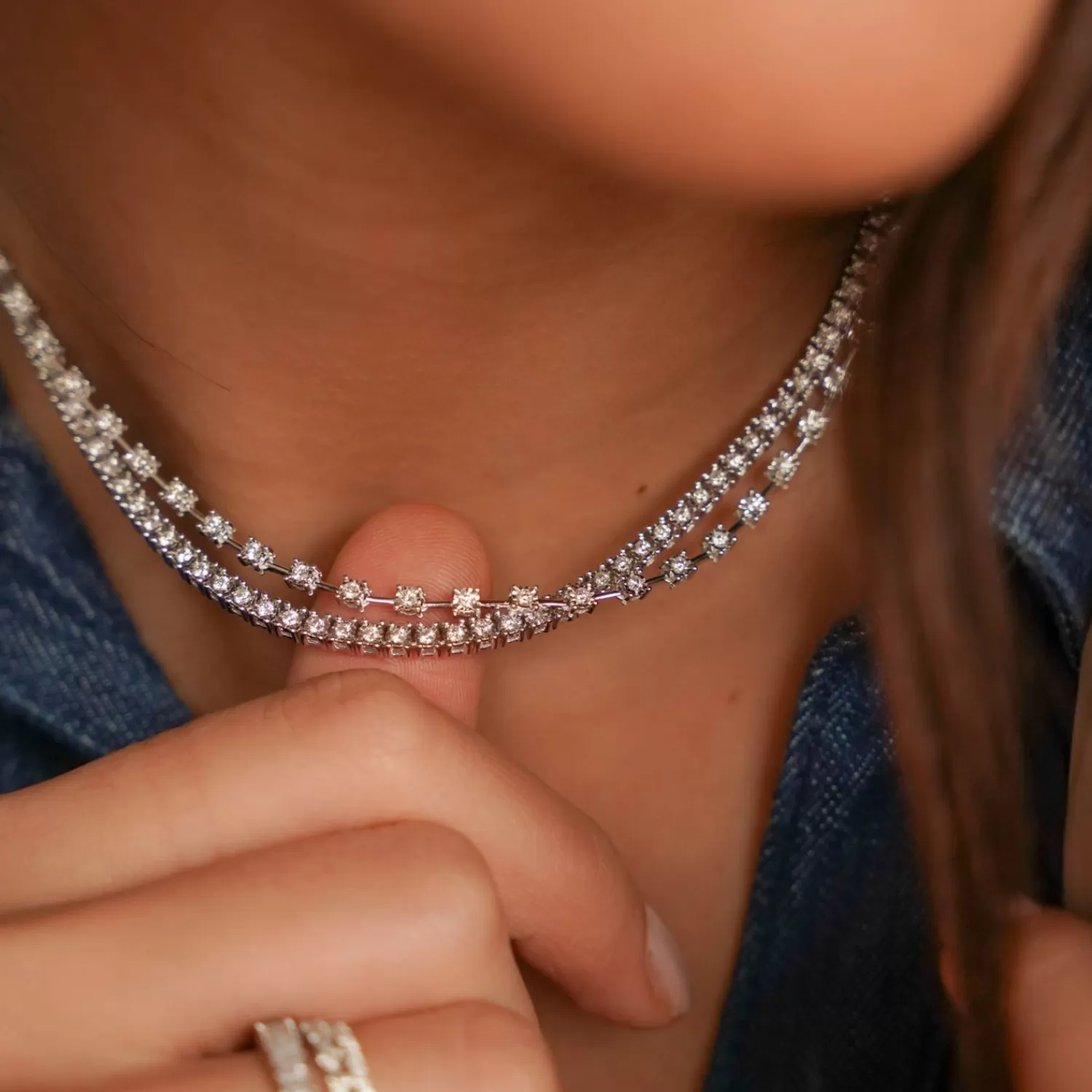 The Alkemistry Dana Rebecca - 14Ct Gold, Ava Bea Interval Diamond Tennis Necklace Shop