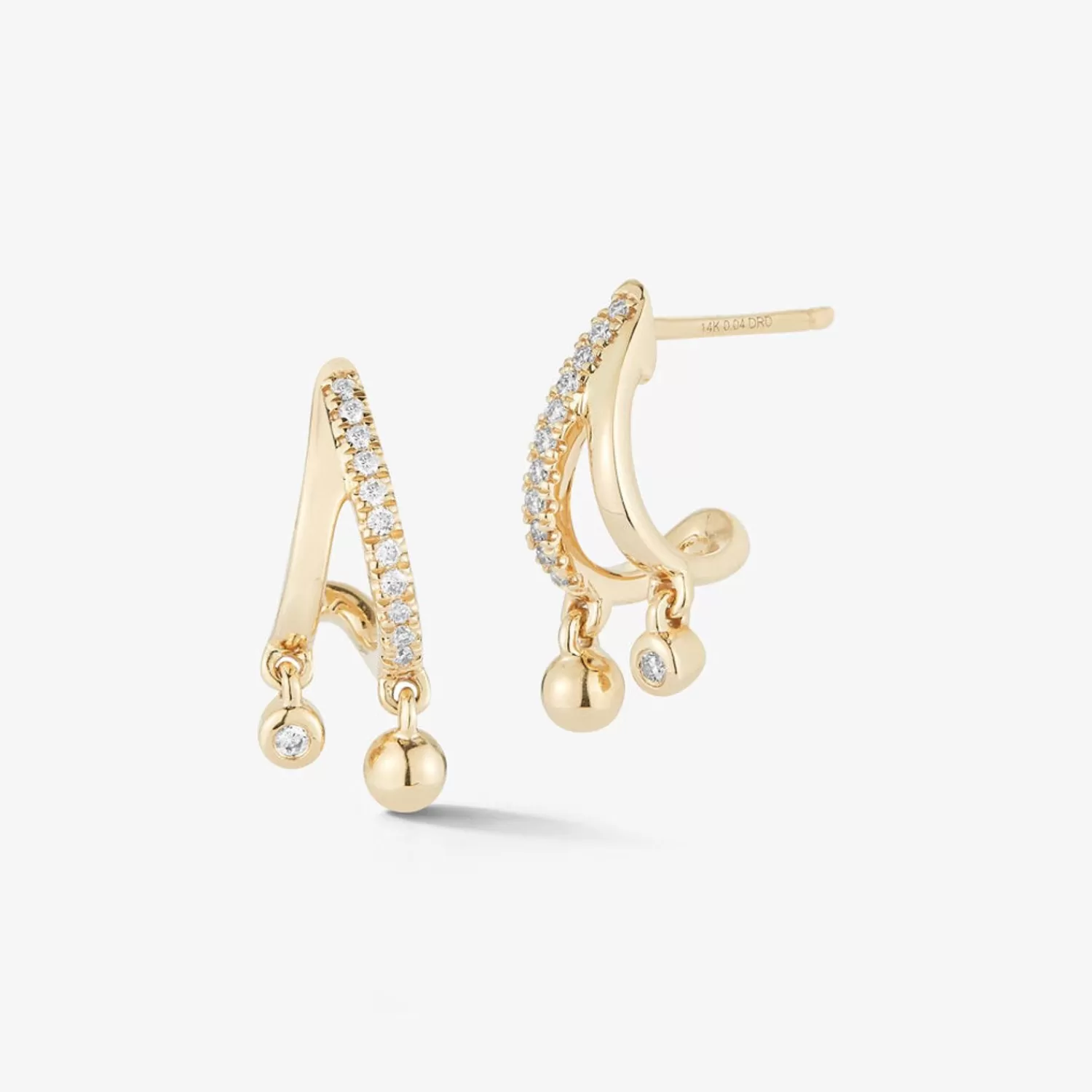 The Alkemistry Dana Rebecca - 14Ct Gold, Poppy Rae Diamond Pebble Drop Earrings (Pair) Online
