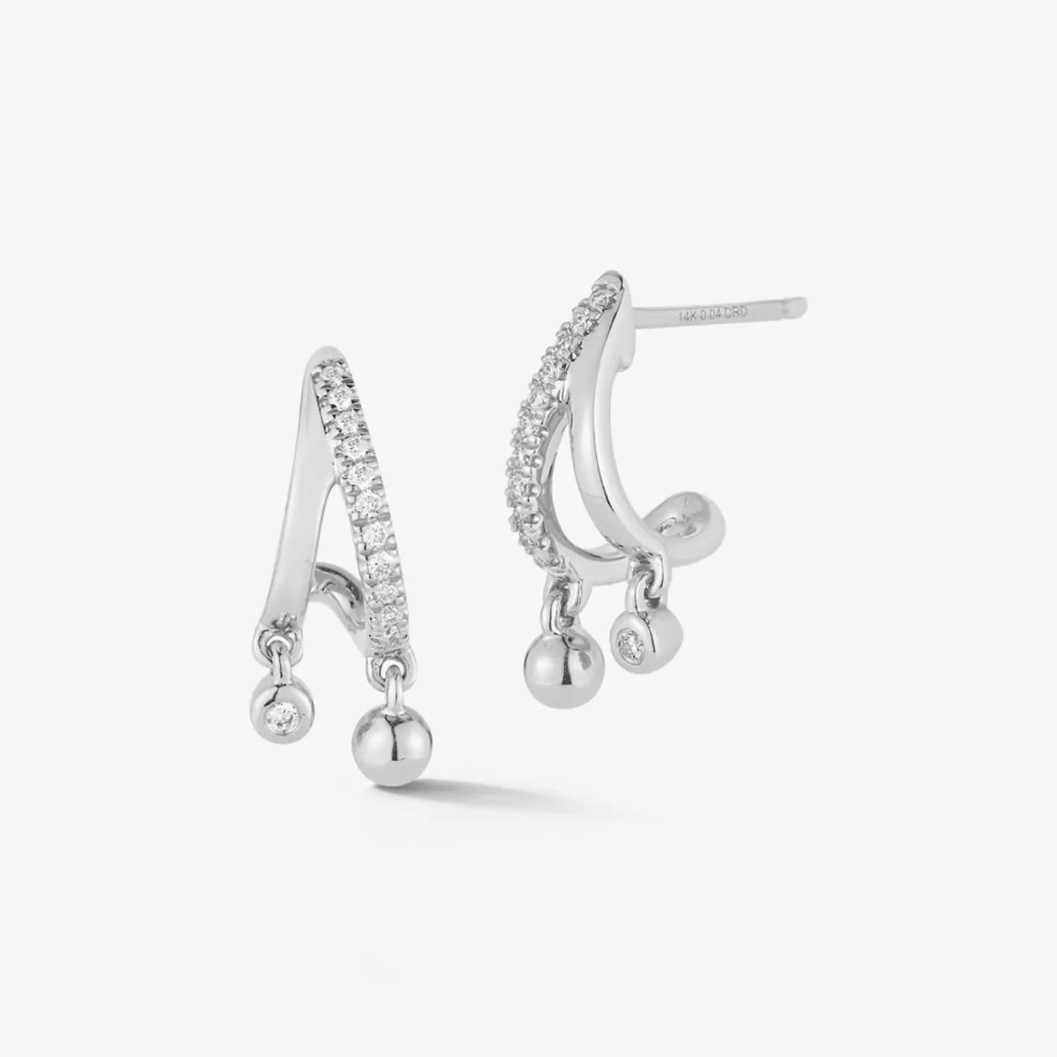 The Alkemistry Dana Rebecca - 14Ct Gold, Poppy Rae Diamond Pebble Drop Huggie Earrings (Pair) Cheap