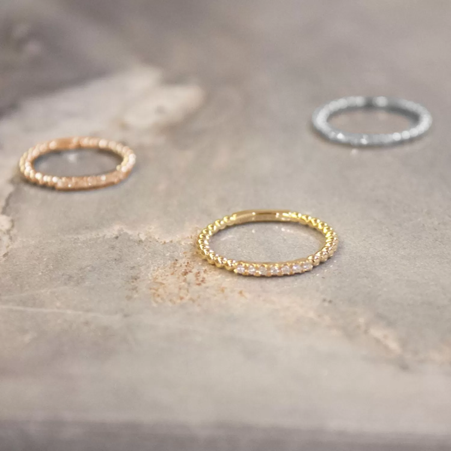 The Alkemistry Dana Rebecca - 14Ct Gold, Poppy Rae Half Diamond Pave Ring Flash Sale