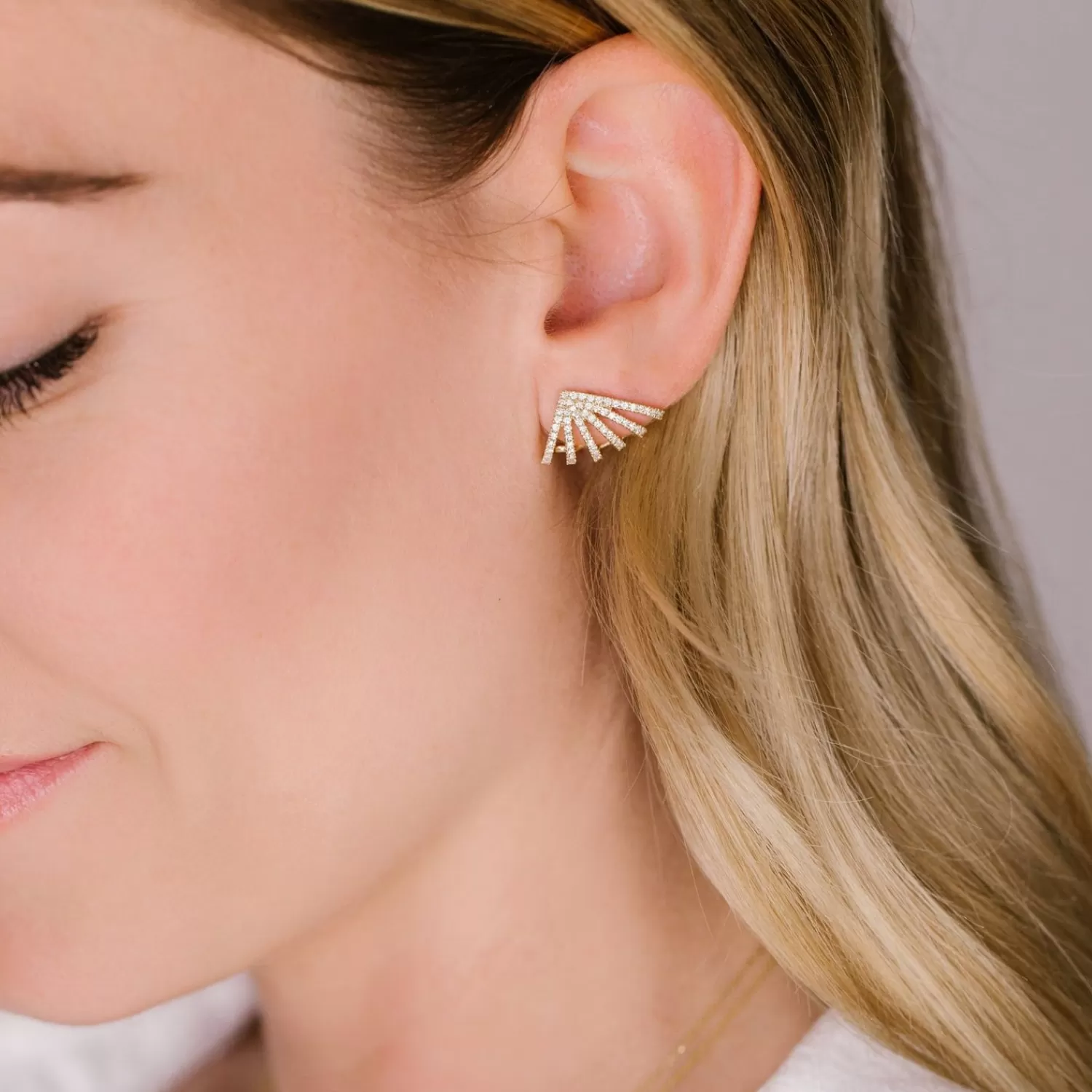The Alkemistry Dana Rebecca - 14Ct Gold, Sarah Leah Diamond Burst Earrings (Pair) New