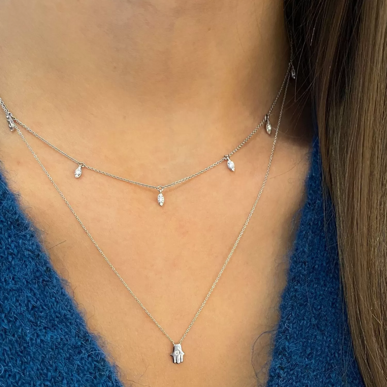 The Alkemistry Dana Rebecca - 14Ct Gold, Sophia Ryan Diamond Pear Drop Station Necklace Cheap