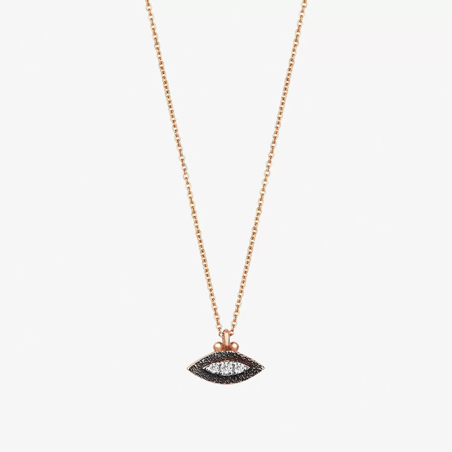 The Alkemistry Kismet By Milka 14Ct Black Gold And White Diamond Small Eye Necklace Fashion
