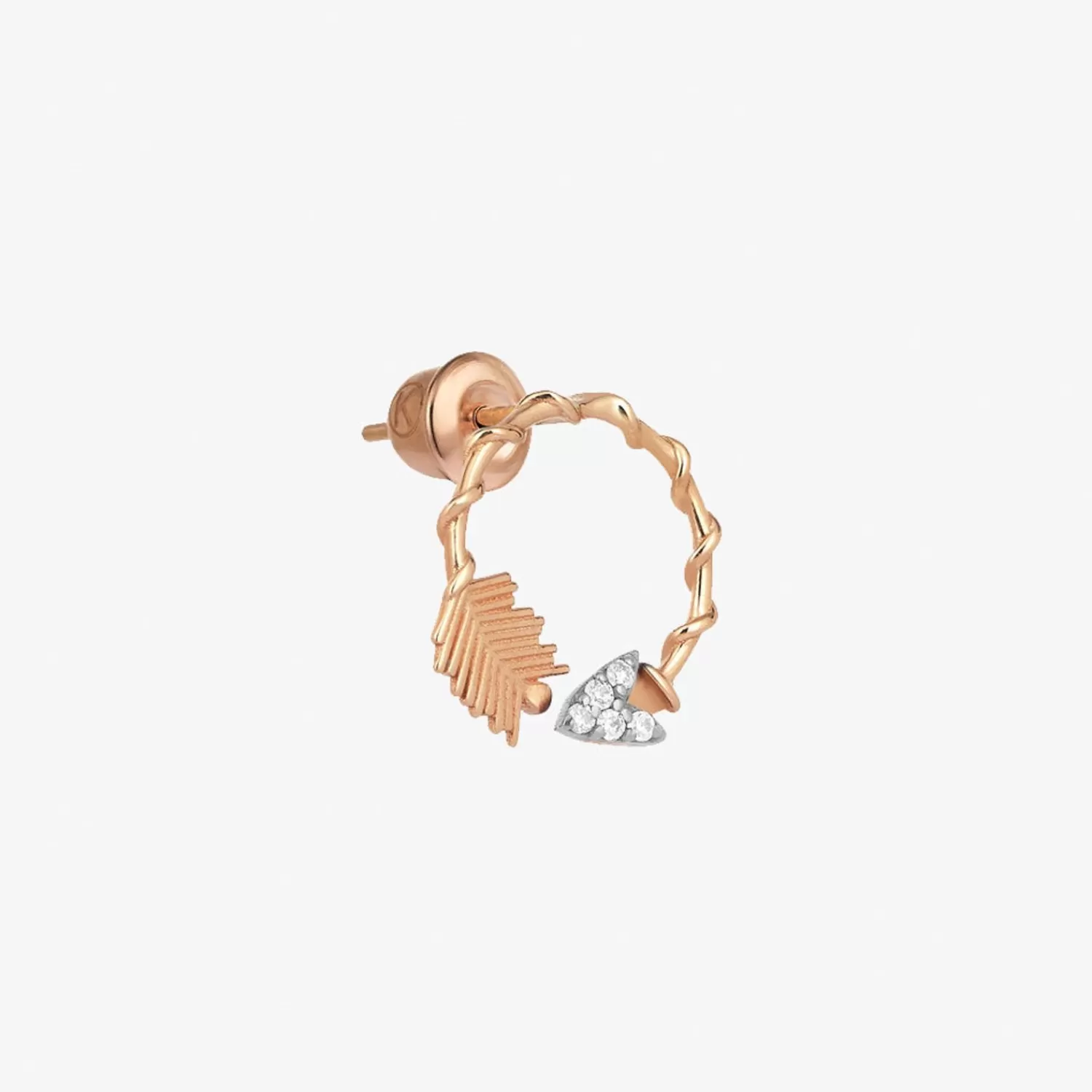 The Alkemistry Kismet By Milka 14Ct Rose Gold And Diamond Arrow Stud (Single) Outlet