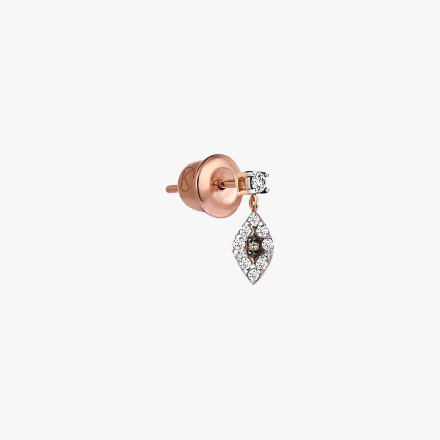 The Alkemistry Kismet By Milka 14Ct Rose Gold And Diamond Dangle Eye Stud (Single) Fashion