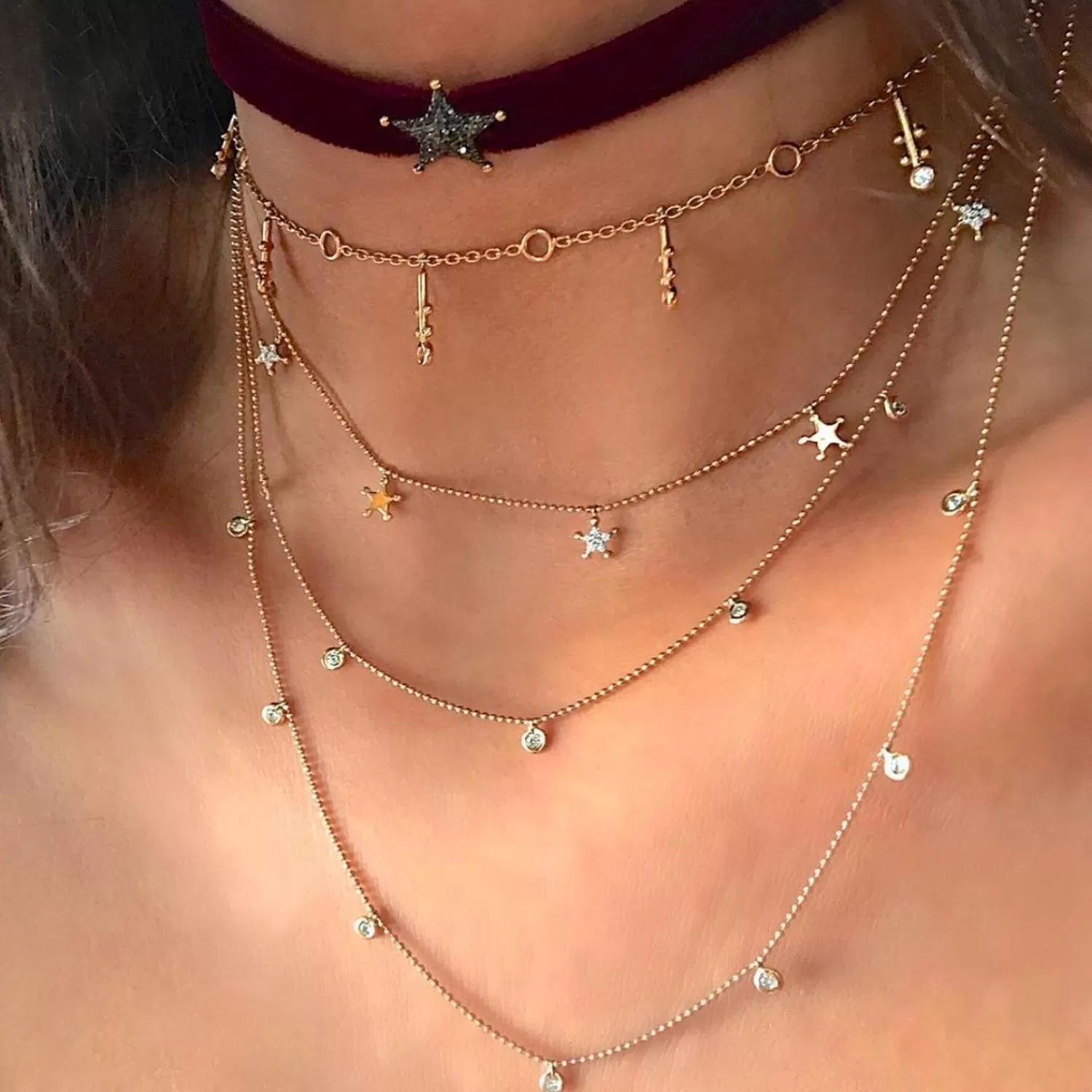 The Alkemistry Kismet By Milka 14Ct Rose Gold And Diamond Drop Necklace Discount
