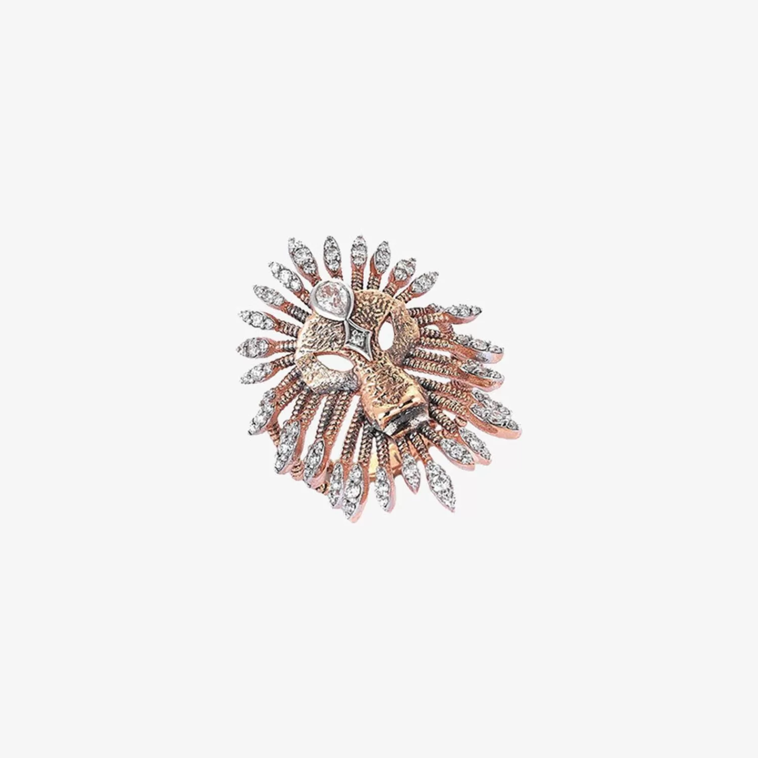 The Alkemistry Kismet By Milka 14Ct Rose Gold And Diamond Large Lion Ring Hot