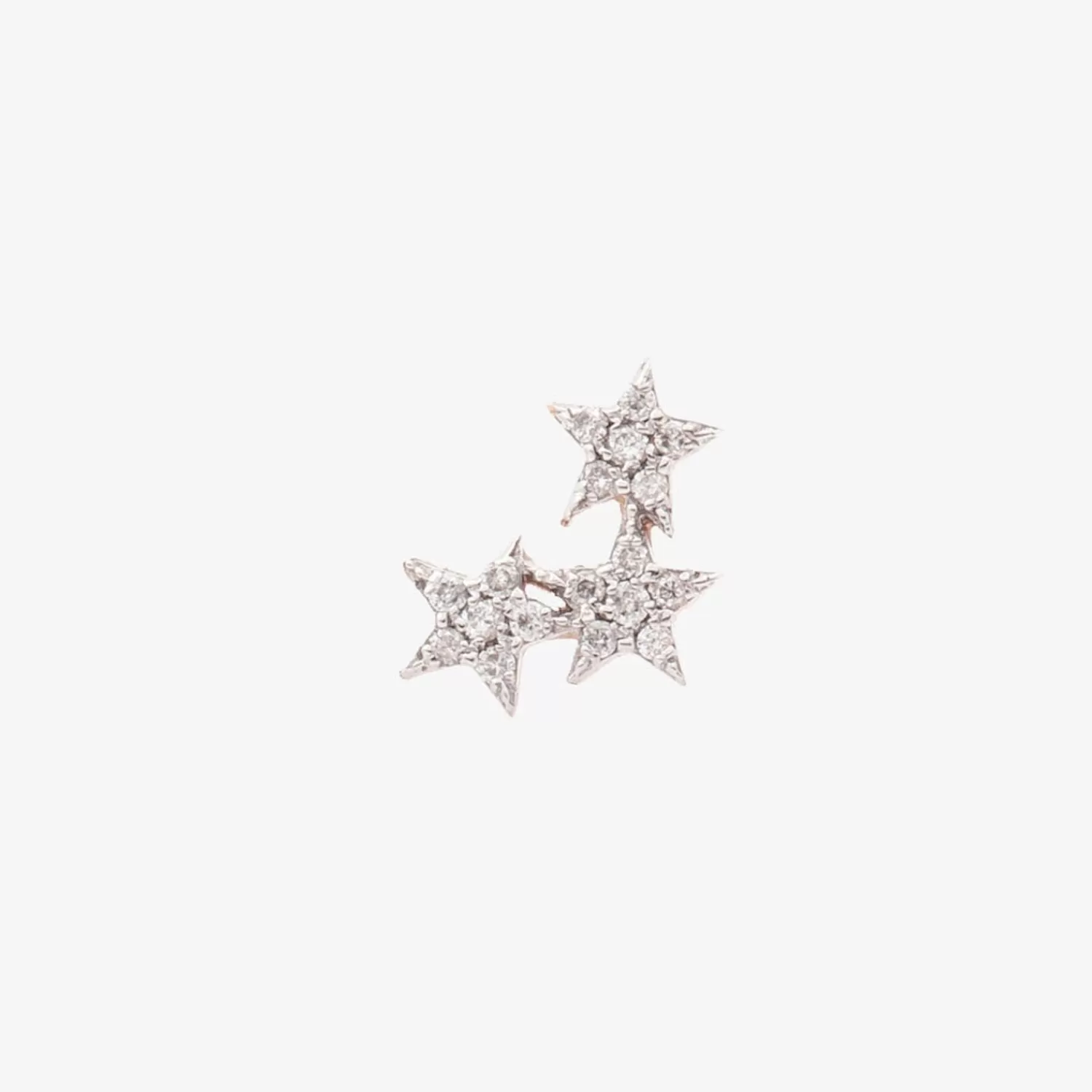 The Alkemistry Kismet By Milka 14Ct Rose Gold And Diamond Triple Star Stud Earring (Single) Clearance