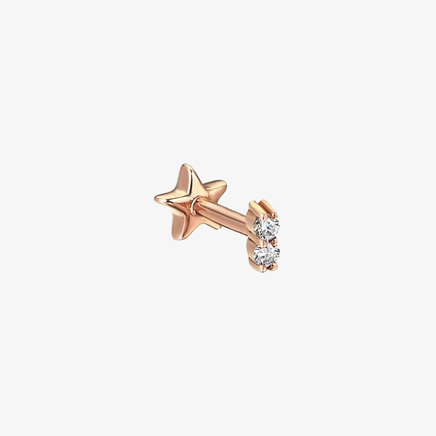 The Alkemistry Kismet By Milka 14Ct Rose Gold And Two Diamond Solitaire Screw Flatback (Single) Shop