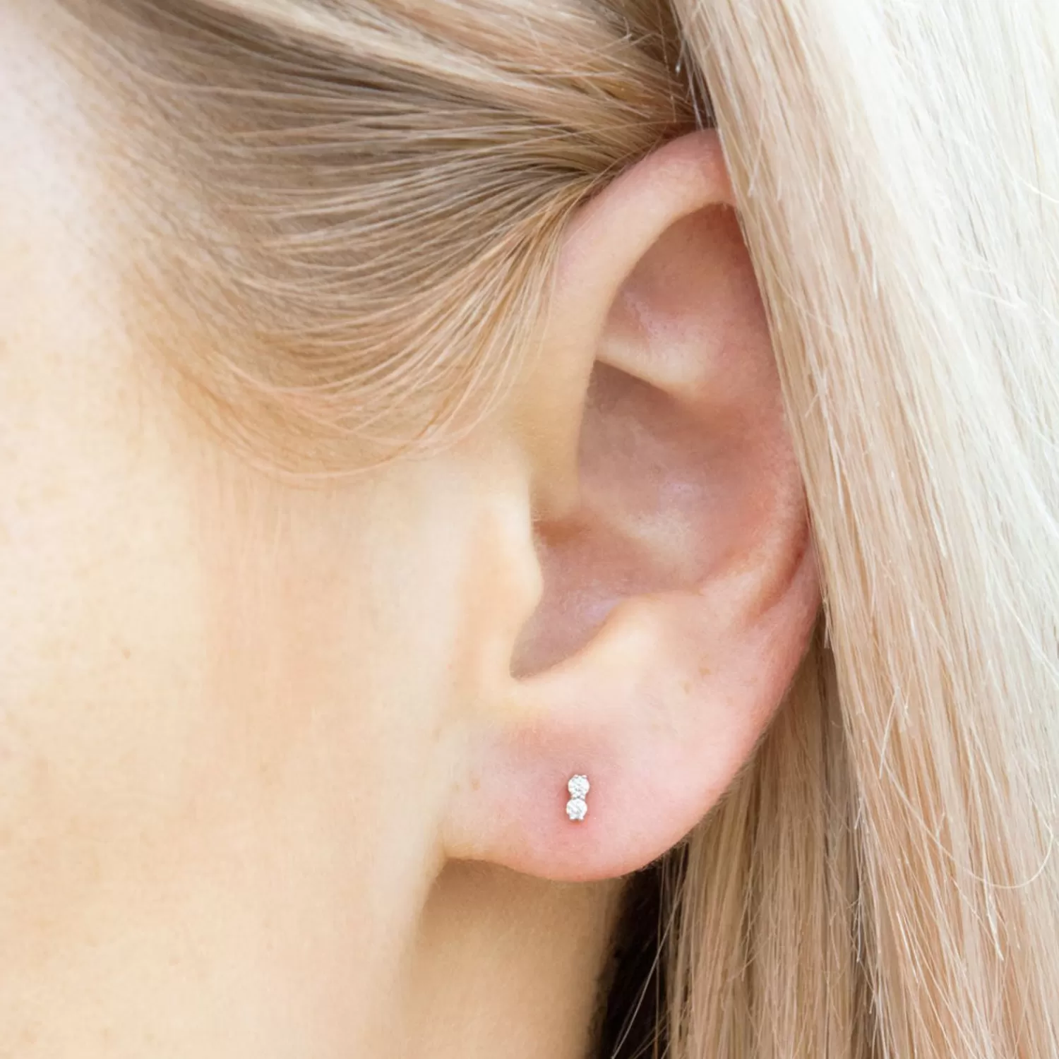The Alkemistry Kismet By Milka 14Ct Rose Gold And Two Diamond Solitaire Screw Flatback (Single) Shop