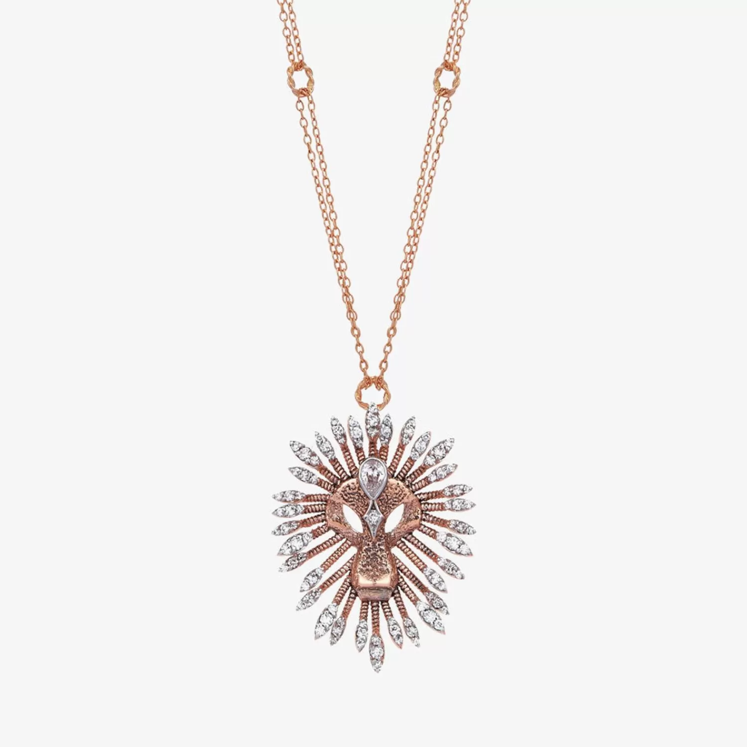 The Alkemistry Kismet By Milka 14Ct Rose Gold Large Lion Diamond Necklace Best