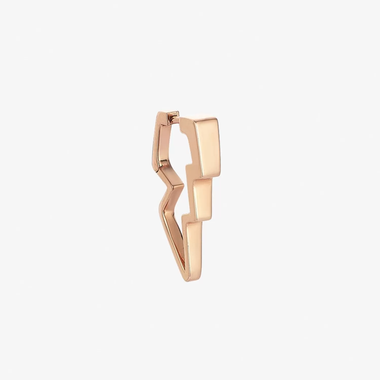 The Alkemistry Kismet By Milka 14Ct Rose Gold Plain Ziggy Hoop (Single) Hot
