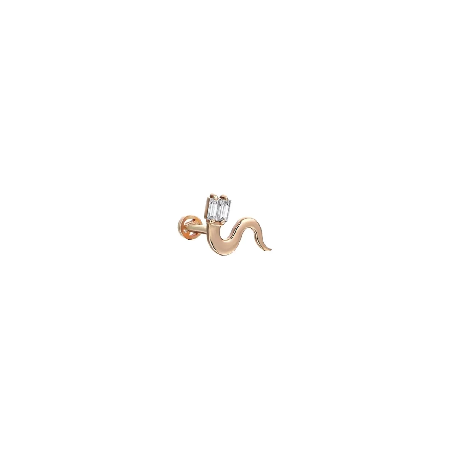 The Alkemistry Kismet By Milka 14Ct Rose Gold Snake Baguette Diamond Screw Flatback Discount