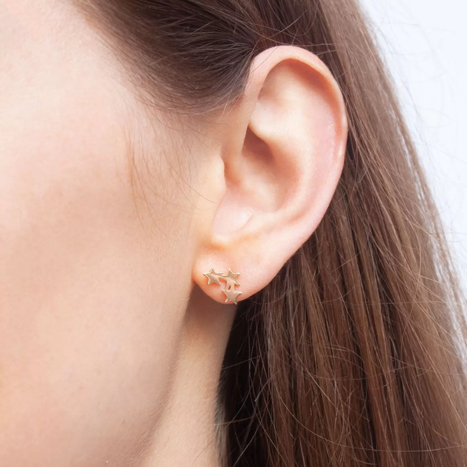 The Alkemistry Kismet By Milka 14Ct Rose Gold Triple Star Stud Earring (Single) Online