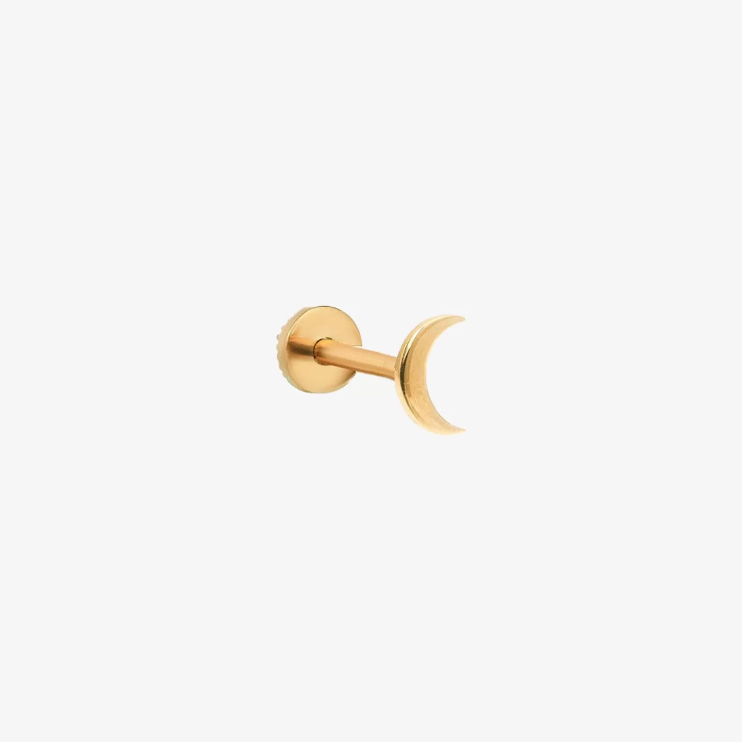 The Alkemistry Kismet By Milka 14Ct Yellow Gold Plain Moon Screw Flatback (Single) New