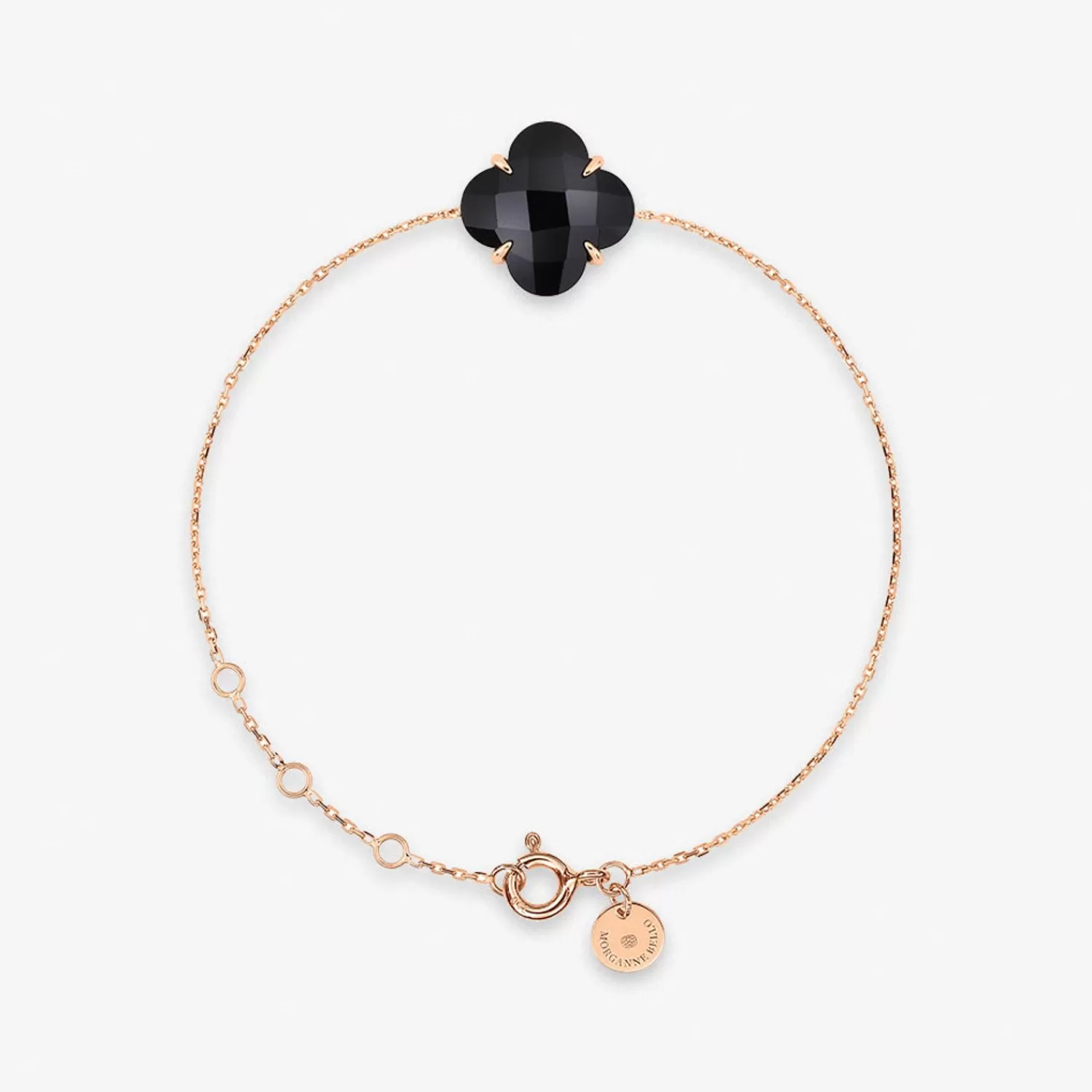 The Alkemistry Morganne Bello 18Ct Rose Gold Clover Black Onyx Chain Bracelet Sale