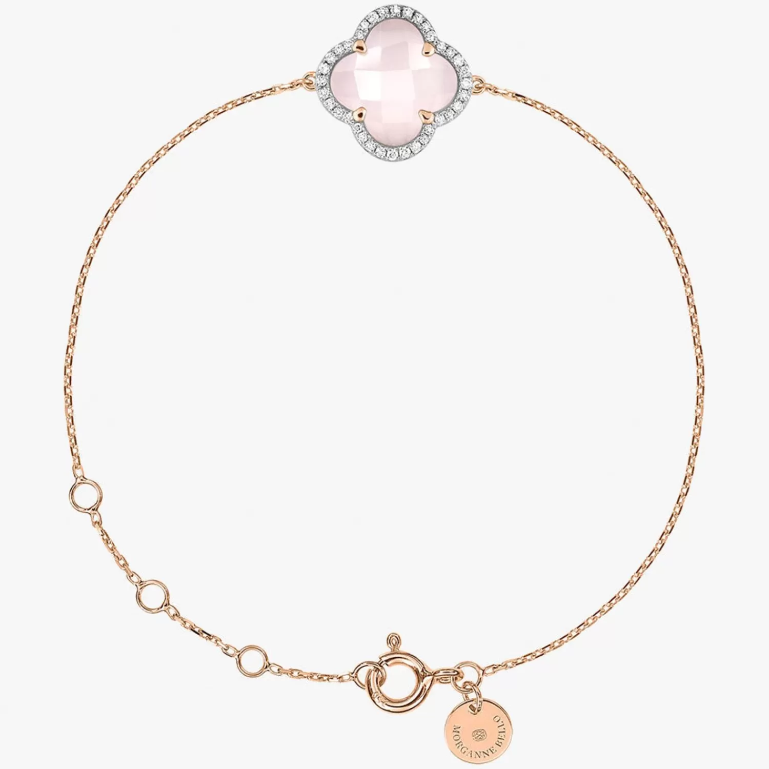The Alkemistry Morganne Bello 18Ct Rose Gold Pink Quartz And Diamond Bracelet Cheap