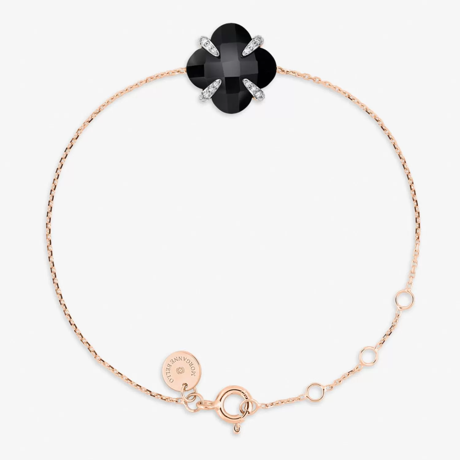 The Alkemistry Morganne Bello 18Ct Rose Gold Victoria Black Onyx Claw Diamond Bracelet Clearance