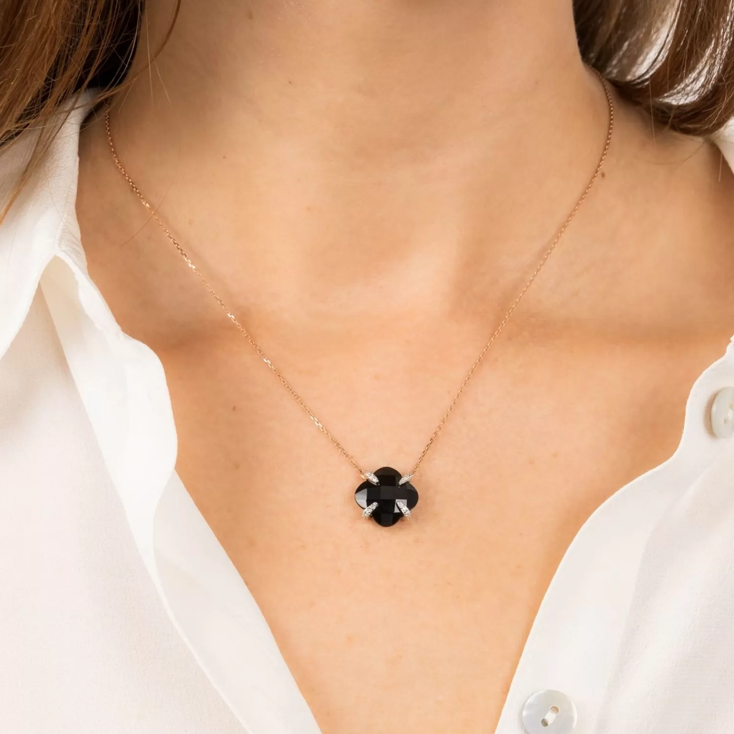 The Alkemistry Morganne Bello 18Ct Rose Gold Victoria Black Onyx Claw Diamond Necklace Online