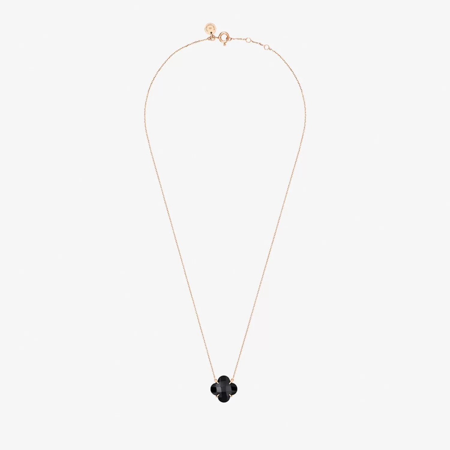 The Alkemistry Morganne Bello 18Ct Rose Gold Victoria Clover Black Onyx Necklace Best Sale