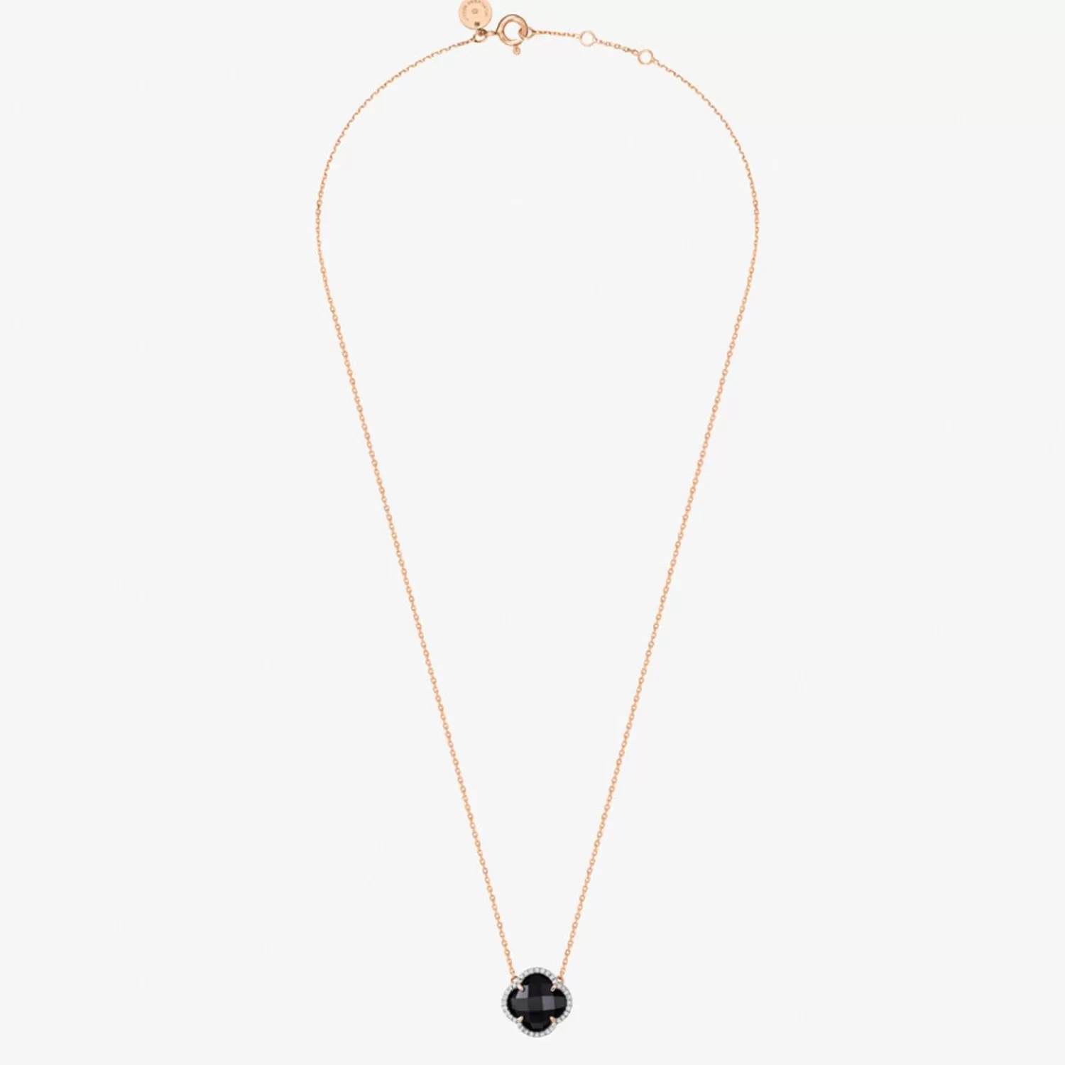 The Alkemistry Morganne Bello 18Ct Rose Gold Victoria Diamond Black Onyx Necklace Hot