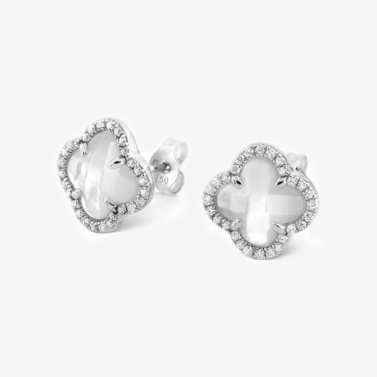 The Alkemistry Morganne Bello 18Ct White Gold And Diamond Pearl Studs (Pair) Cheap