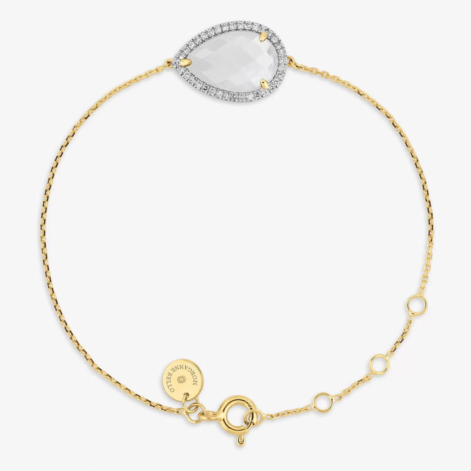 The Alkemistry Morganne Bello 18Ct Yellow Gold Alma Pear Mother Of Pearl Diamond Bracelet Shop