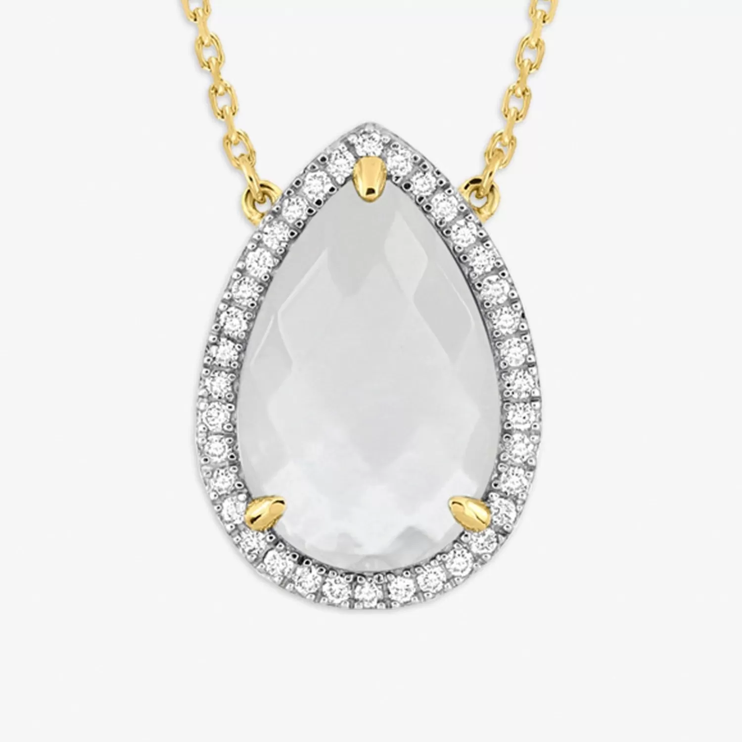The Alkemistry Morganne Bello 18Ct Yellow Gold Alma Pear Mother Of Pearl Diamond Necklace Best Sale