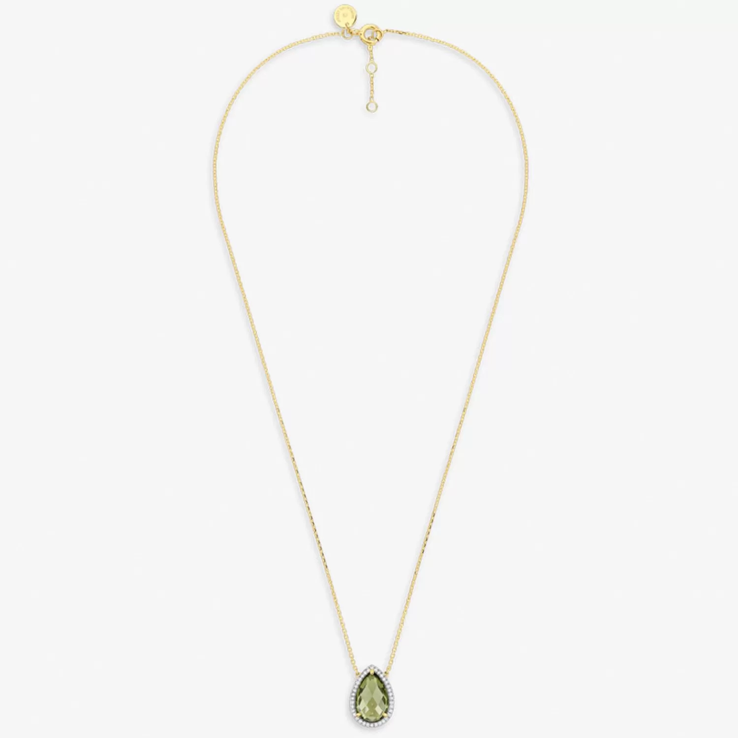 The Alkemistry Morganne Bello 18Ct Yellow Gold Alma Pear Olive Quartz Diamond Necklace Store