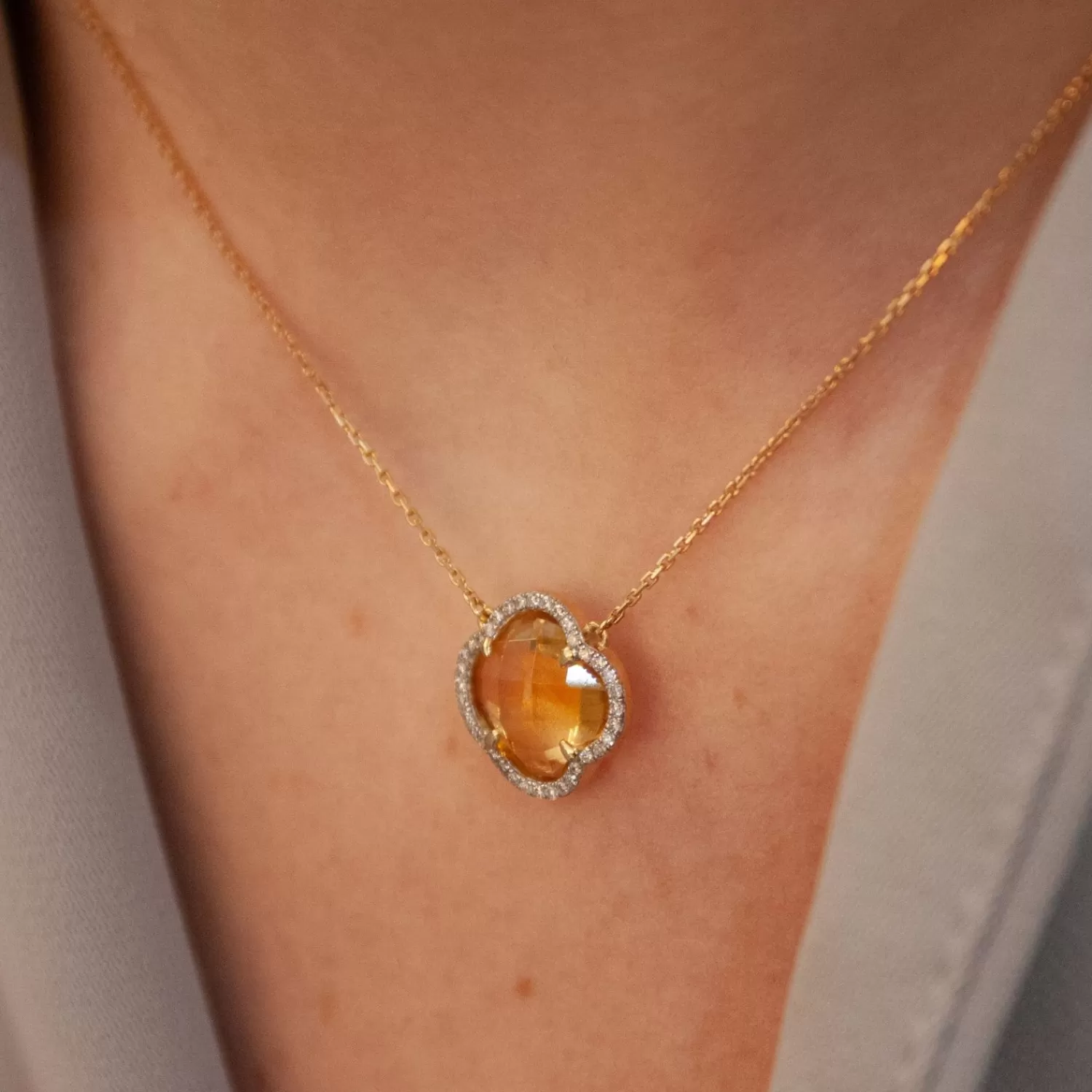 The Alkemistry Morganne Bello 18Ct Yellow Gold And Diamond Victoria Citrine Necklace Flash Sale