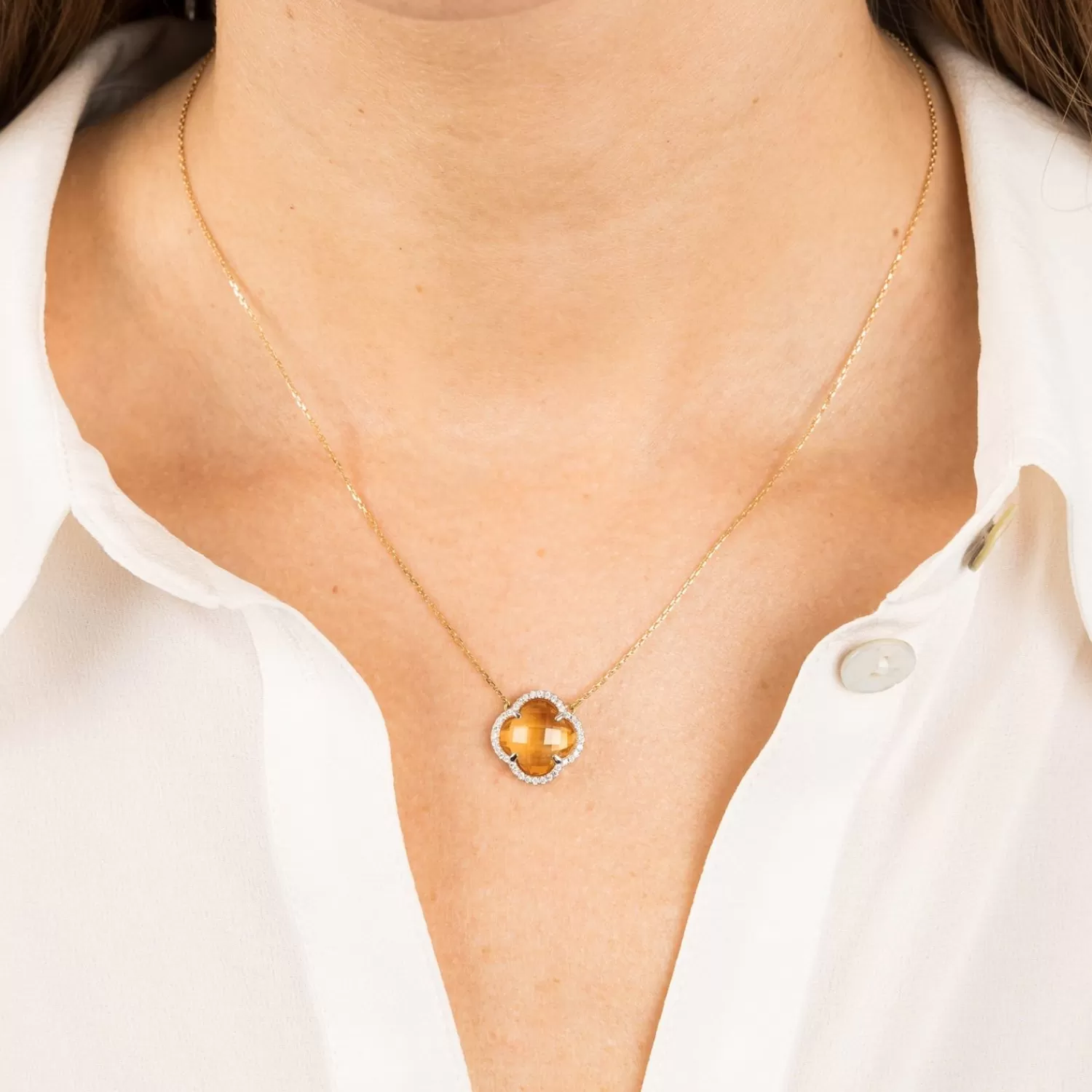 The Alkemistry Morganne Bello 18Ct Yellow Gold And Diamond Victoria Citrine Necklace Flash Sale